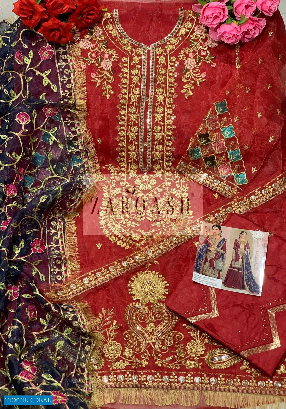 Zarqash Mariya B Mbroidered Vol-2 Z-2080 Wholesale Pakistani Concept Dress