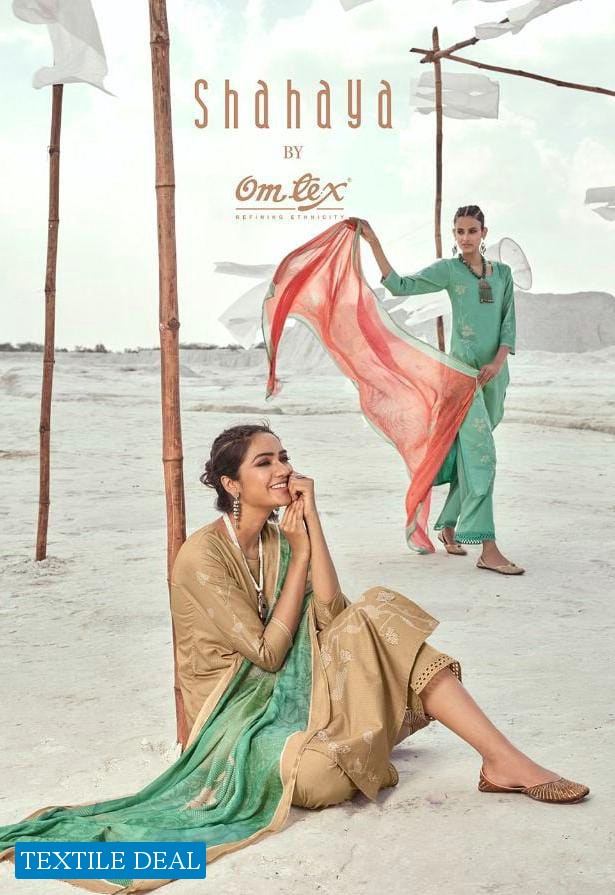 Omtex Shahaya Wholesale Lawn Cotton With Handwork Salwar Kameez