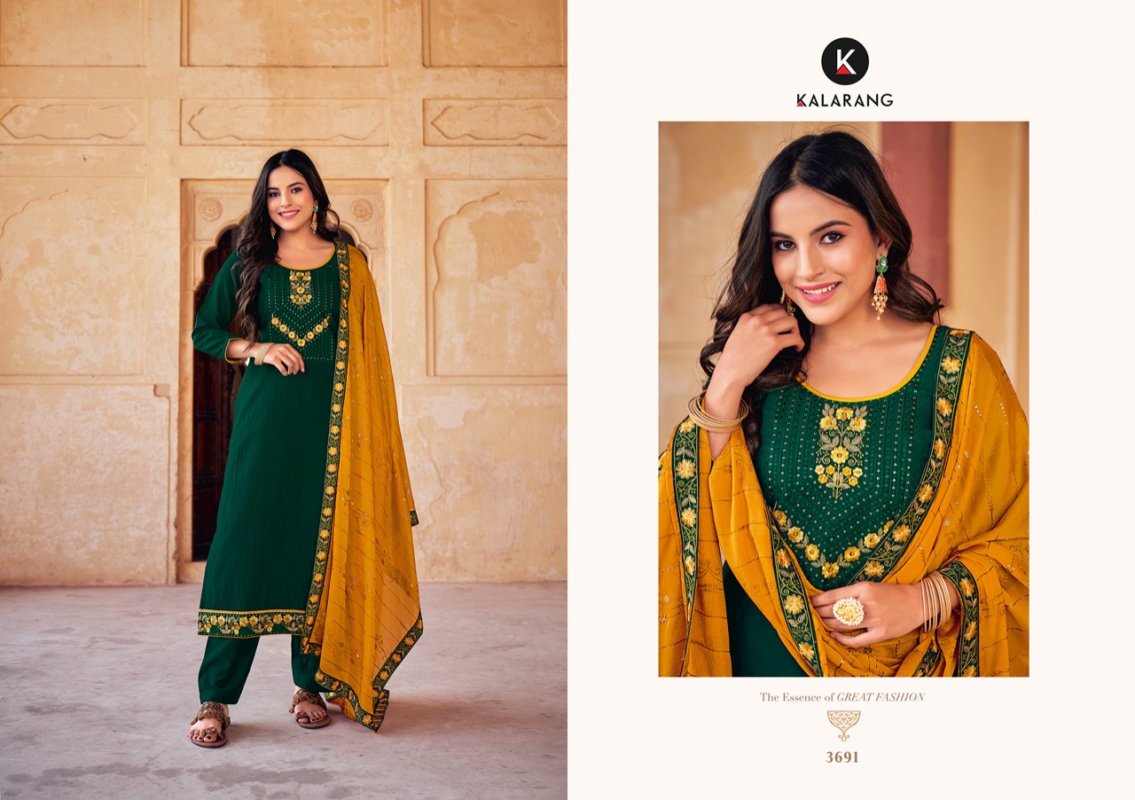 JANNAT VOL 3 BY KALAROOP SILK WORK CASUAL DRESSES WHOLESALER