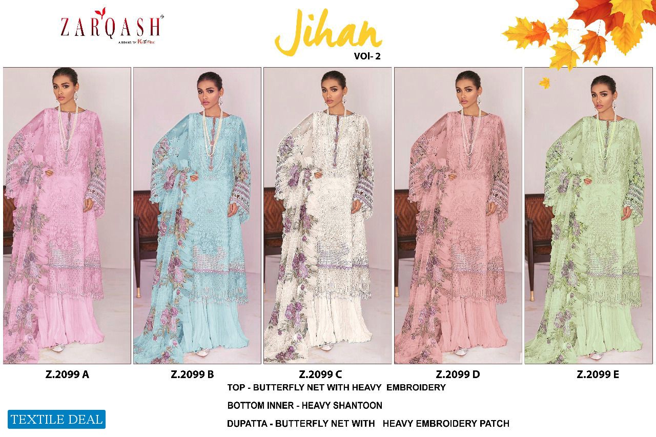 JIHAN VOL 2 BY ZARQASH GEORGETTE EXCLUSIVE FANCY SUITS