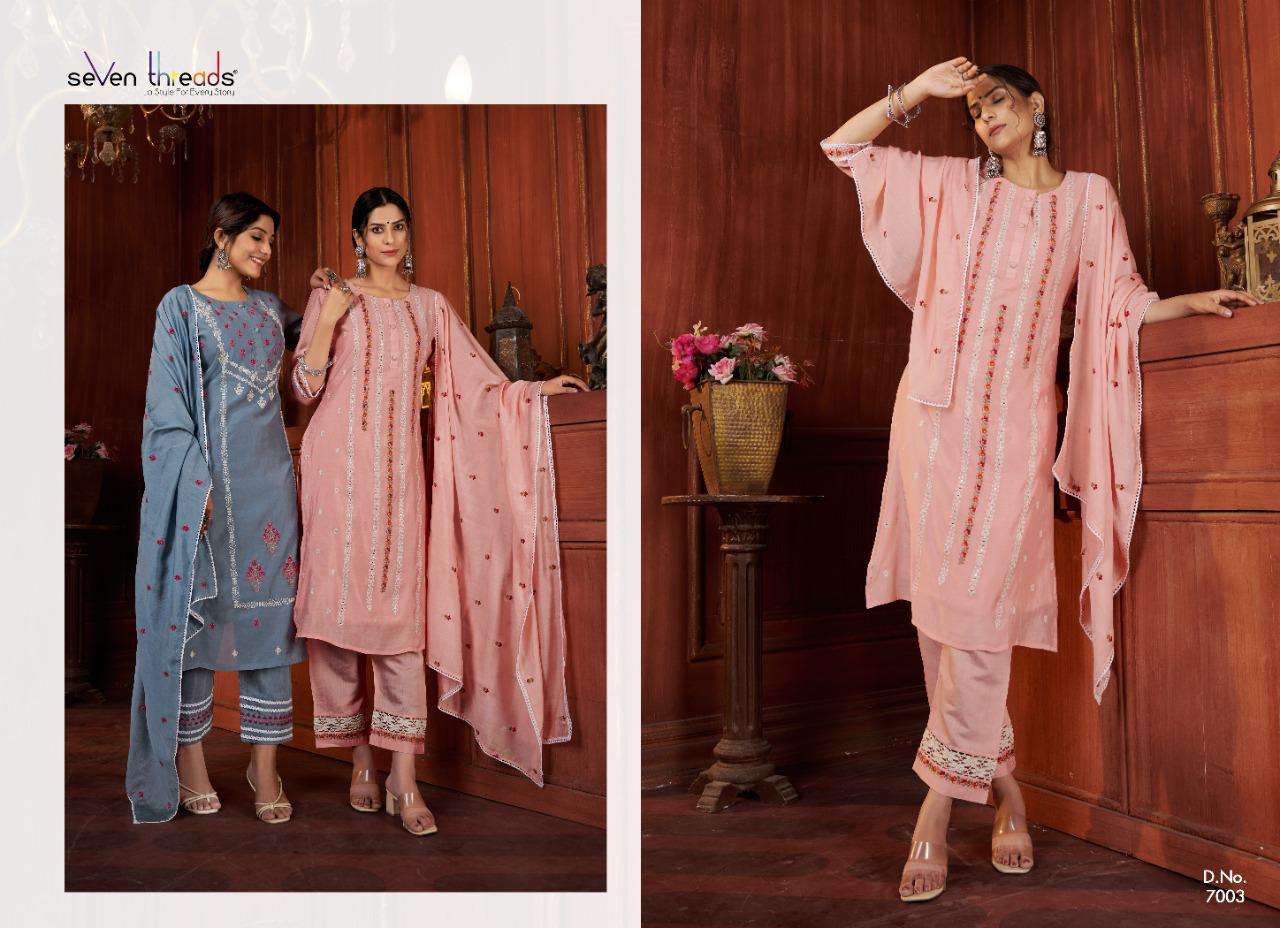 SEVEN THREAD SATRANGI LUCKNOWI READYMADE SUITS PARTY WEAR