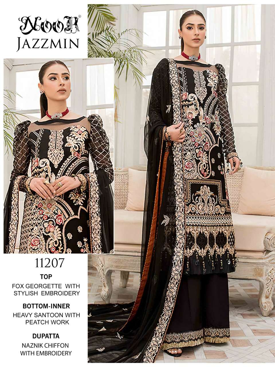 NOOR JAZZMIN PAKISTANI EMBROIDERY DRESSES ONLINE