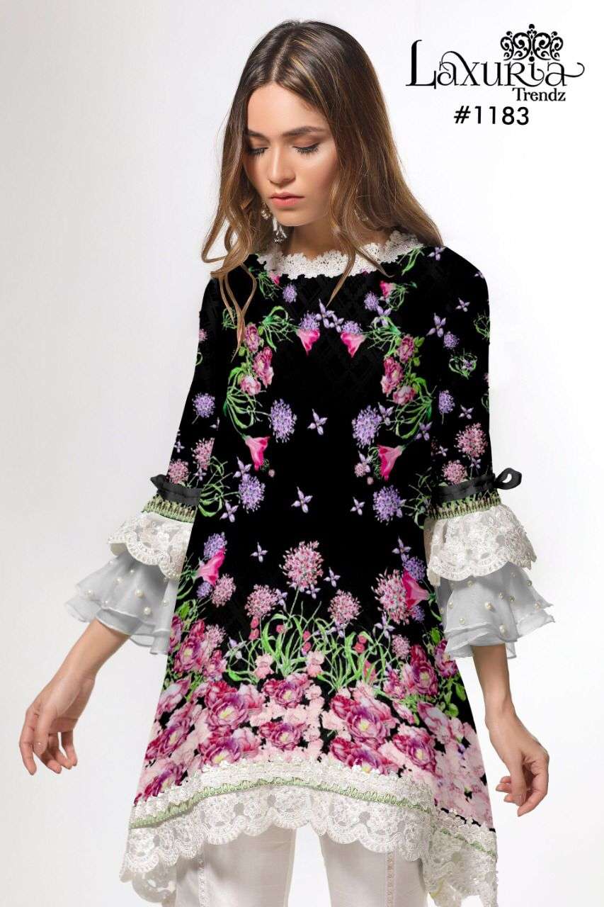 LAXURIA TRENDZ 1183 MASLIN READYMADE PAKISTANI PLAZZO STYLE SUITS