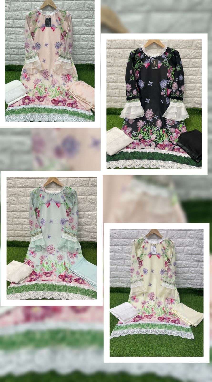 LAXURIA TRENDZ 1183 MASLIN READYMADE PAKISTANI PLAZZO STYLE SUITS