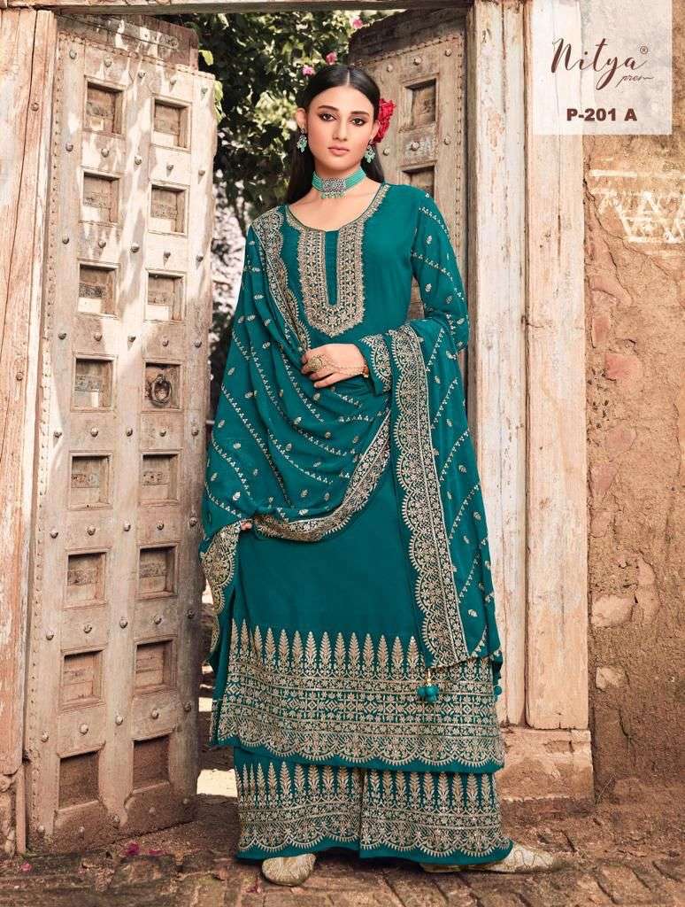 LT NITYA 201 COLOURS GEORGETTE PAKISTANI WORK EID SPECIAL SALWAR KAMEEZ