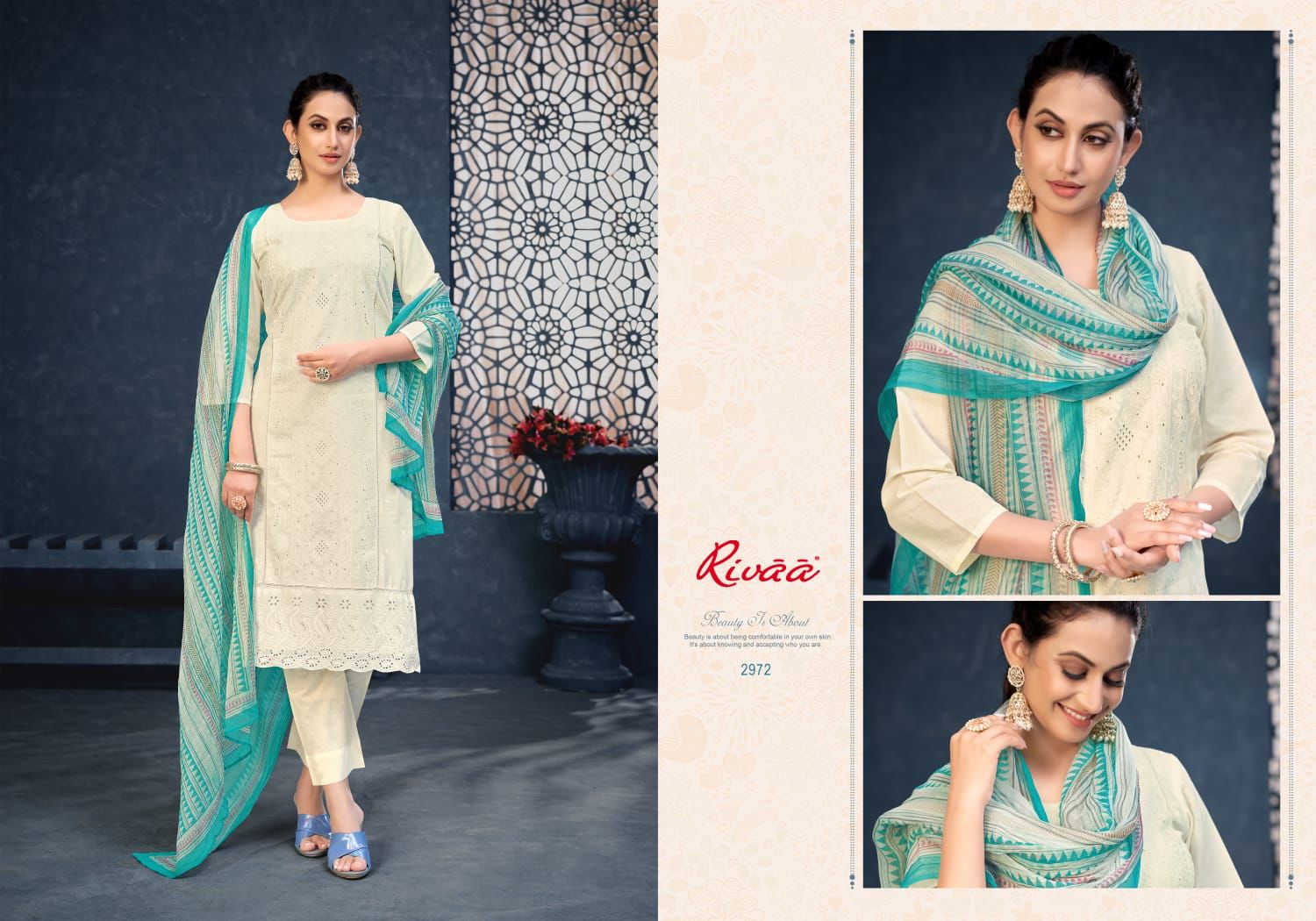 Rivaa Khoj Vol-2 Wholesale Pure Cotton Lucknavi Work Salwar Suits