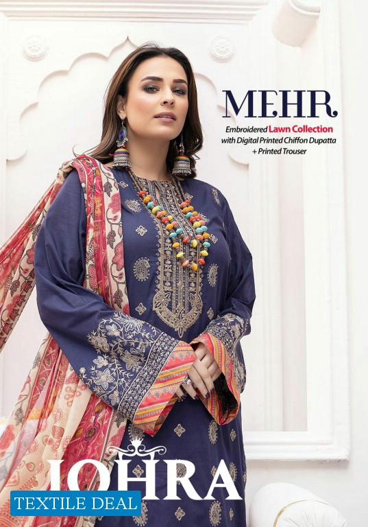 Johra Mehr Wholesale Embroidered Lawn Collection Pakistani Dress