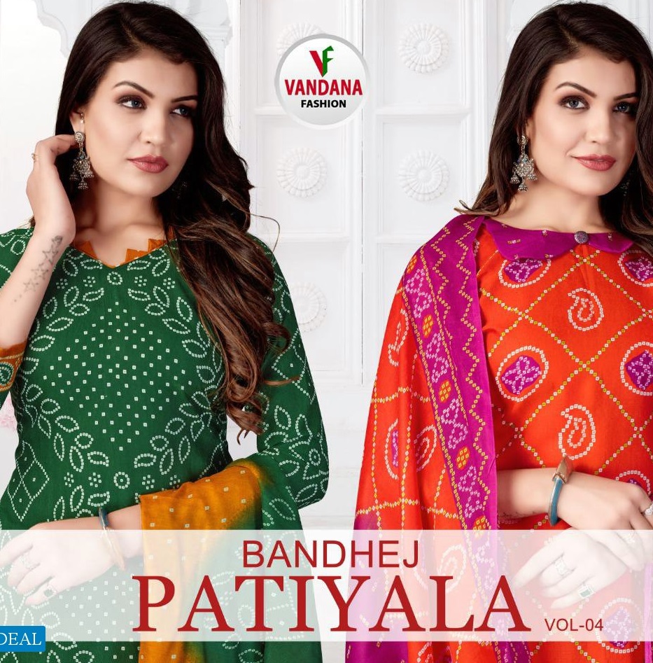 Vandana Bandhej Patiyala Vol-4 Wholesale Patiyala Dress Material