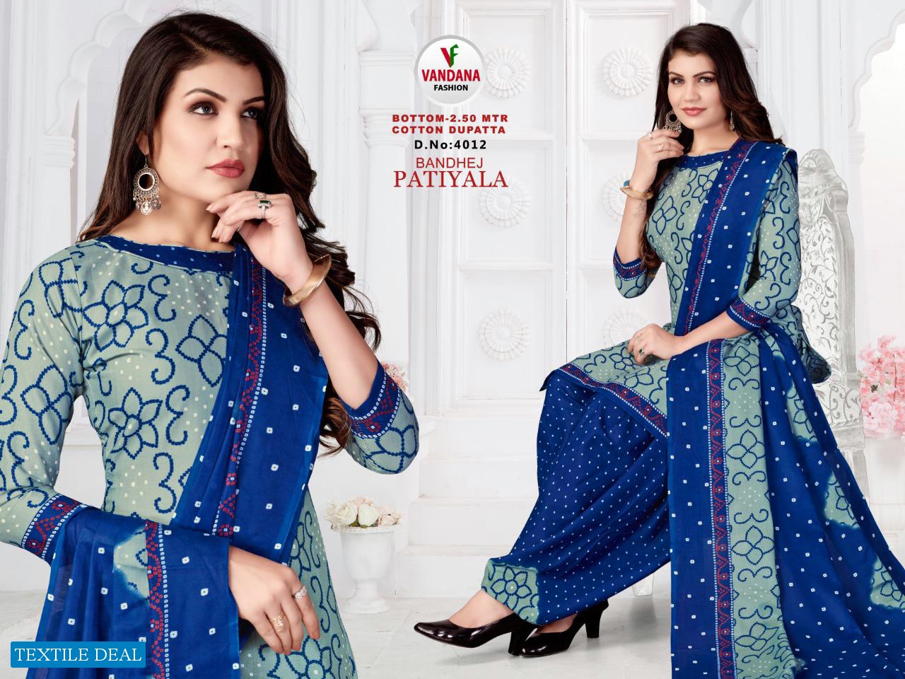 Vandana Bandhej Patiyala Vol-4 Wholesale Patiyala Dress Material