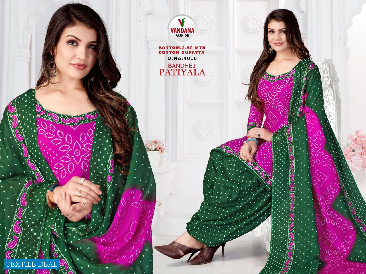 Vandana Bandhej Patiyala Vol-4 Wholesale Patiyala Dress Material