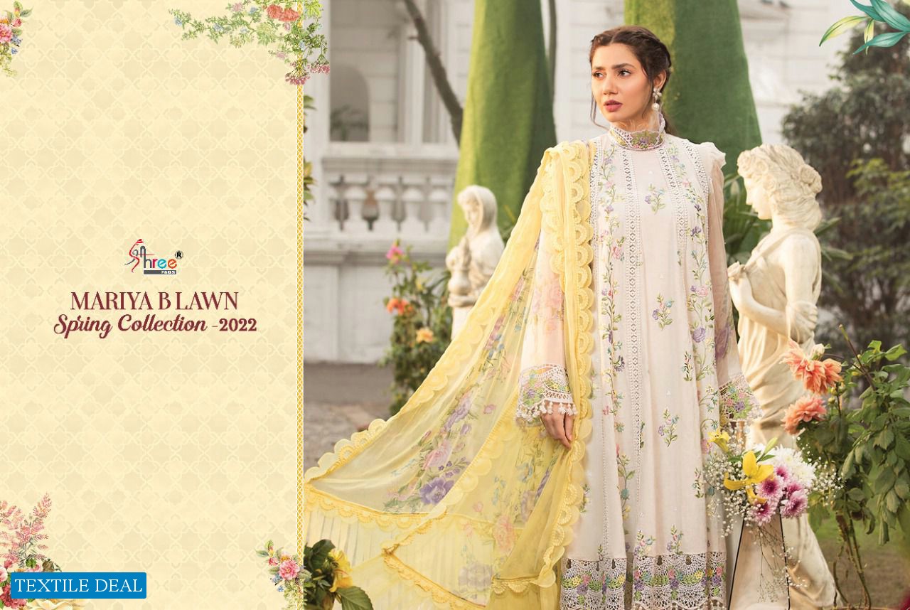 SHREE FABS MARIA B LAWN SPRING 2022 COTTON WORK PAKISTANI FANCY SUITS