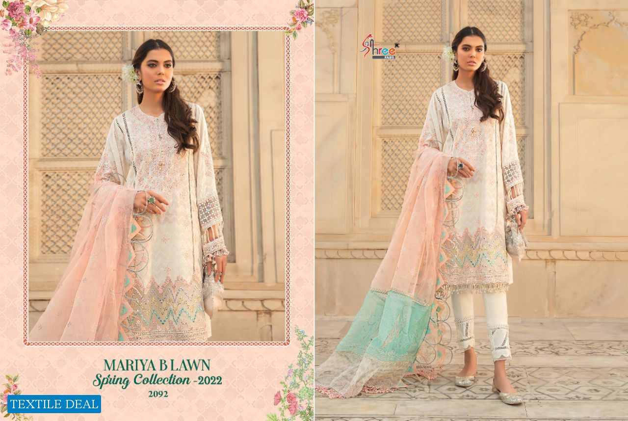 SHREE FABS MARIA B LAWN SPRING 2022 COTTON WORK PAKISTANI FANCY SUITS