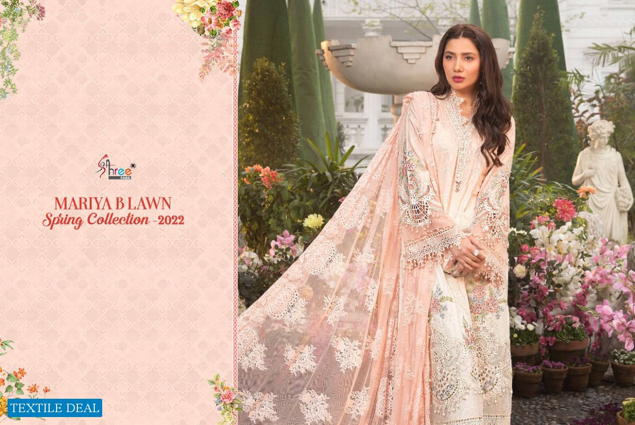 SHREE FABS MARIA B LAWN SPRING 2022 COTTON WORK PAKISTANI FANCY SUITS