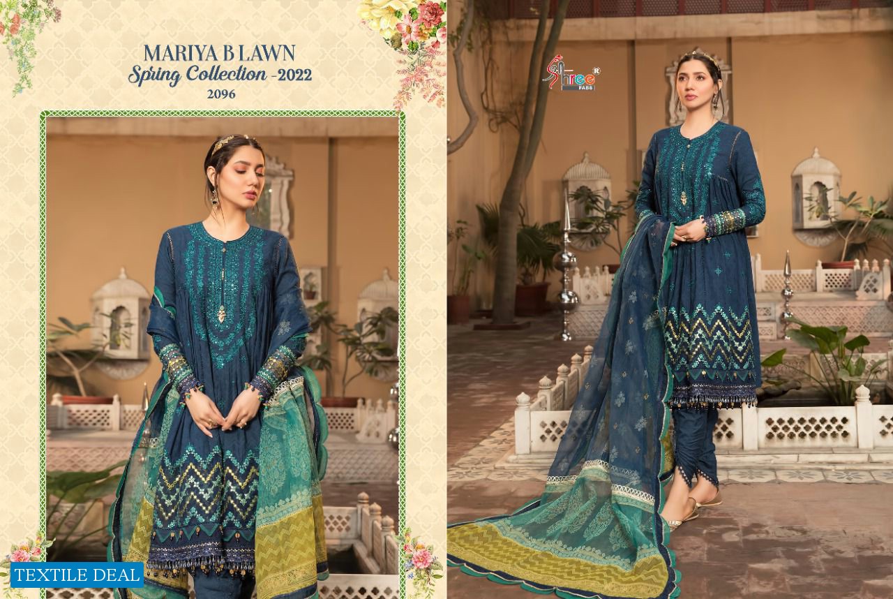 SHREE FABS MARIA B LAWN SPRING 2022 COTTON WORK PAKISTANI FANCY SUITS