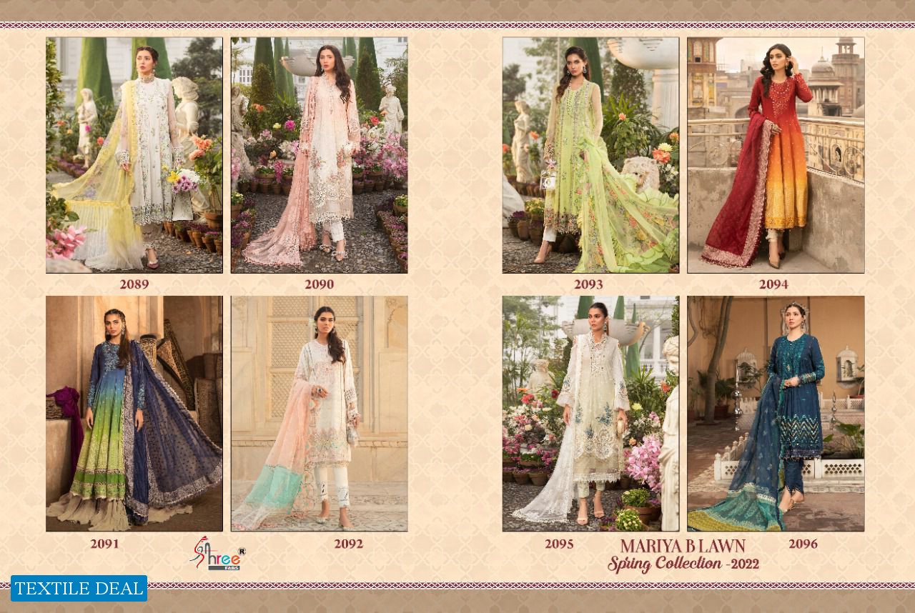 SHREE FABS MARIA B LAWN SPRING 2022 COTTON WORK PAKISTANI FANCY SUITS