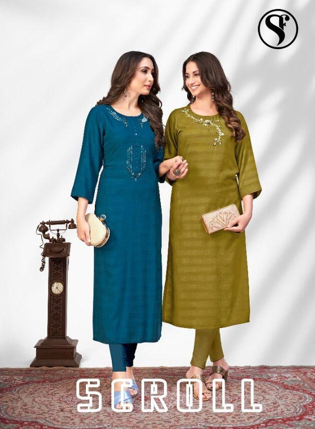 Sweety Scroll Wholesale Long Kurti Catalogs