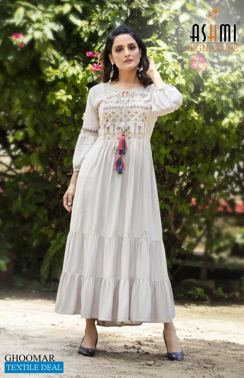 Ashmi Ghoomar Wholesale Anarkali Designer Long Kurtis