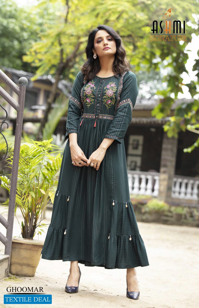 Ashmi Ghoomar Wholesale Anarkali Designer Long Kurtis