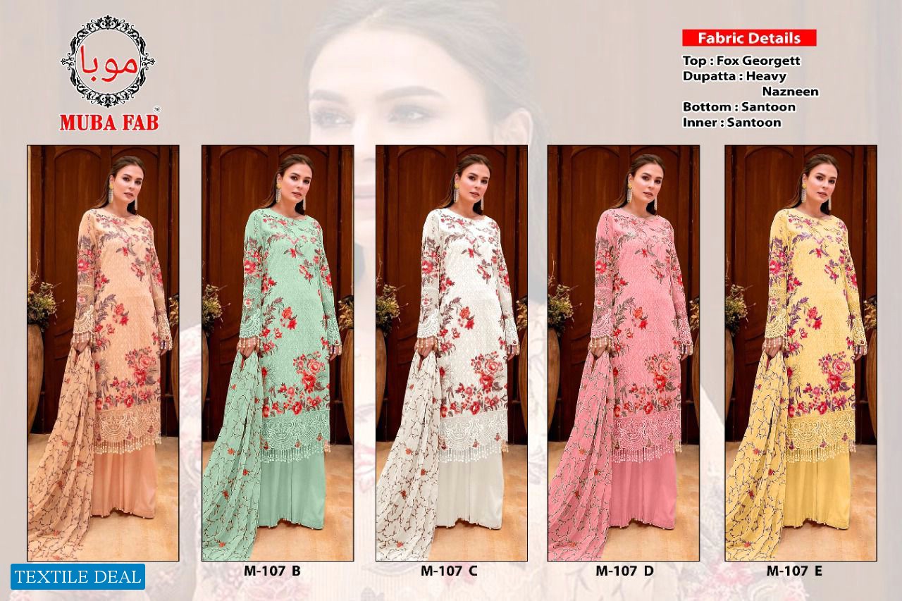 Muba Fab M-107 Colour Wholesale Pakistani Concept Dress