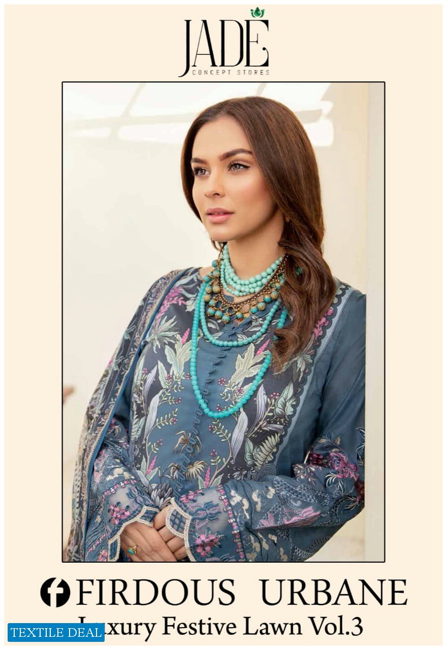 Jade Firdous Urbane Luxury Festive Lawn Vol-3 Wholesale Lawn Pakistani Concept Dress