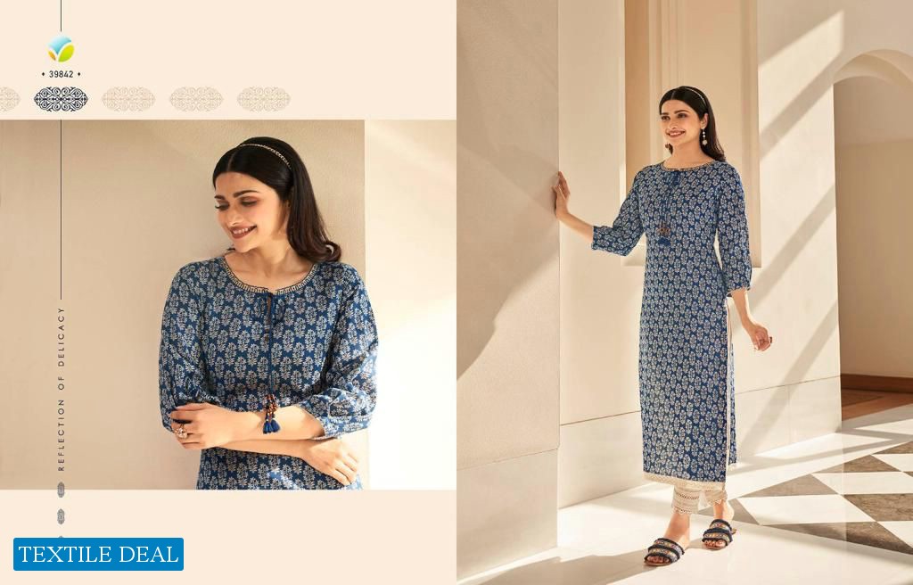 VINAY TUMBAA SUMMER COTTON DESIGNER KURTI WITH PANT COLLECTION