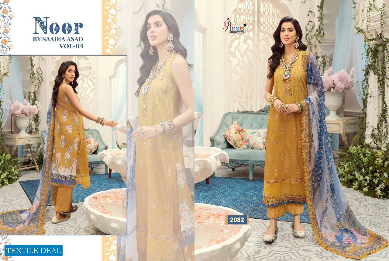 SHREE FABS NOOR BY SAADIA ASAD VOL 4 COTTON WORK PAKISTANI DRESSES