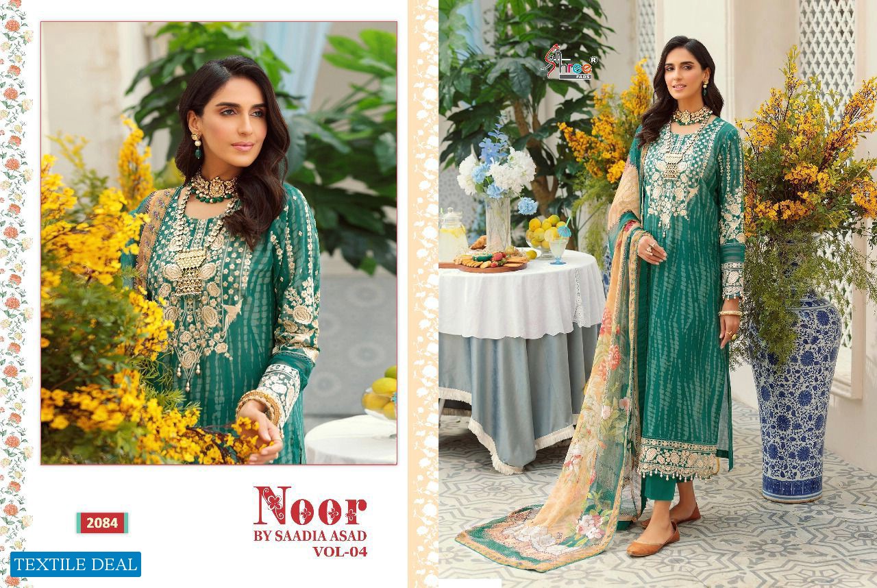 SHREE FABS NOOR BY SAADIA ASAD VOL 4 COTTON WORK PAKISTANI DRESSES