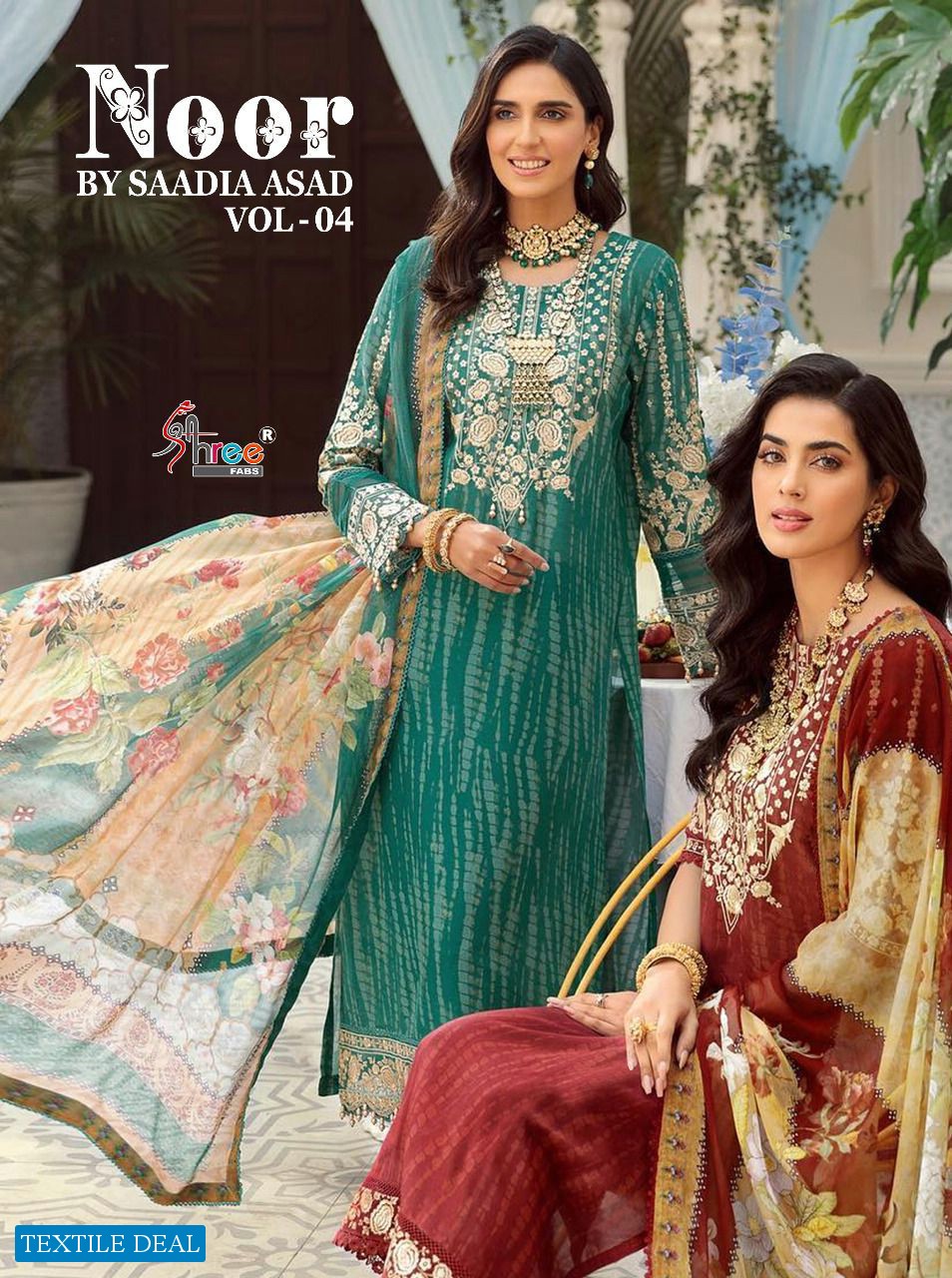 SHREE FABS NOOR BY SAADIA ASAD VOL 4 COTTON WORK PAKISTANI DRESSES