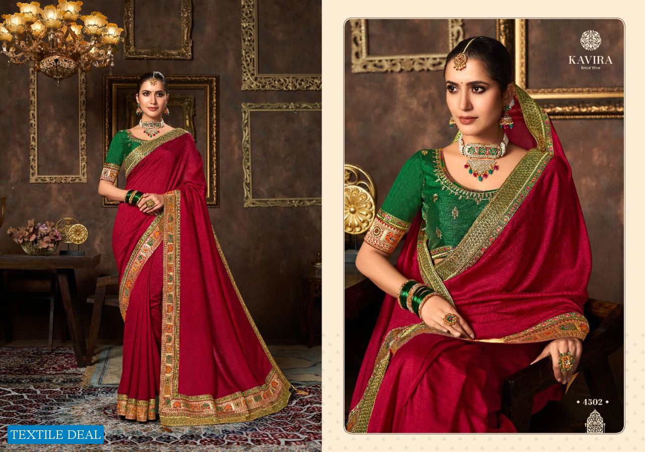 AARYA VOL 2 BY KAVIRA 4101-4109 SERIES VICHITRA SILK DESIGNER SAREE