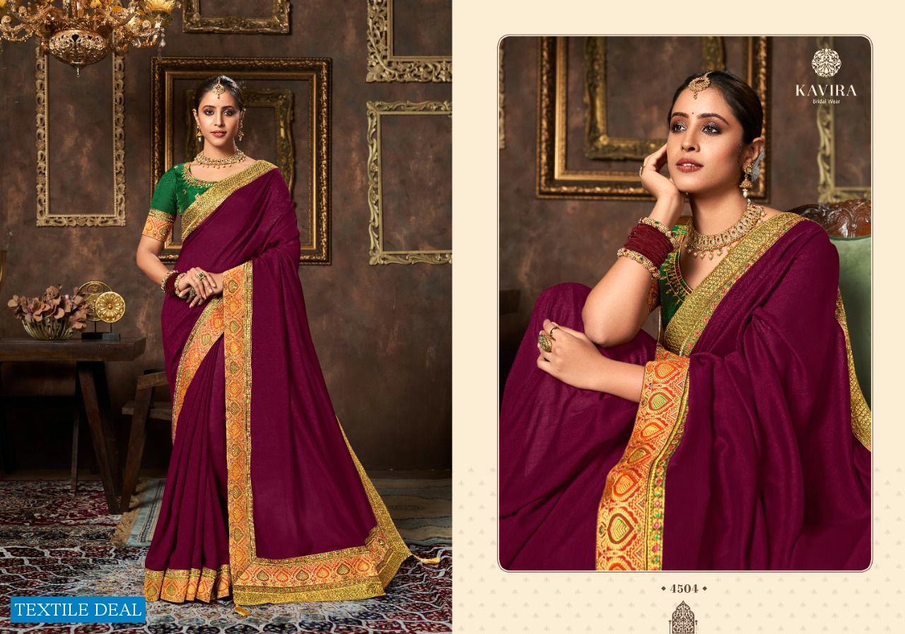 AARYA VOL 2 BY KAVIRA 4101-4109 SERIES VICHITRA SILK DESIGNER SAREE