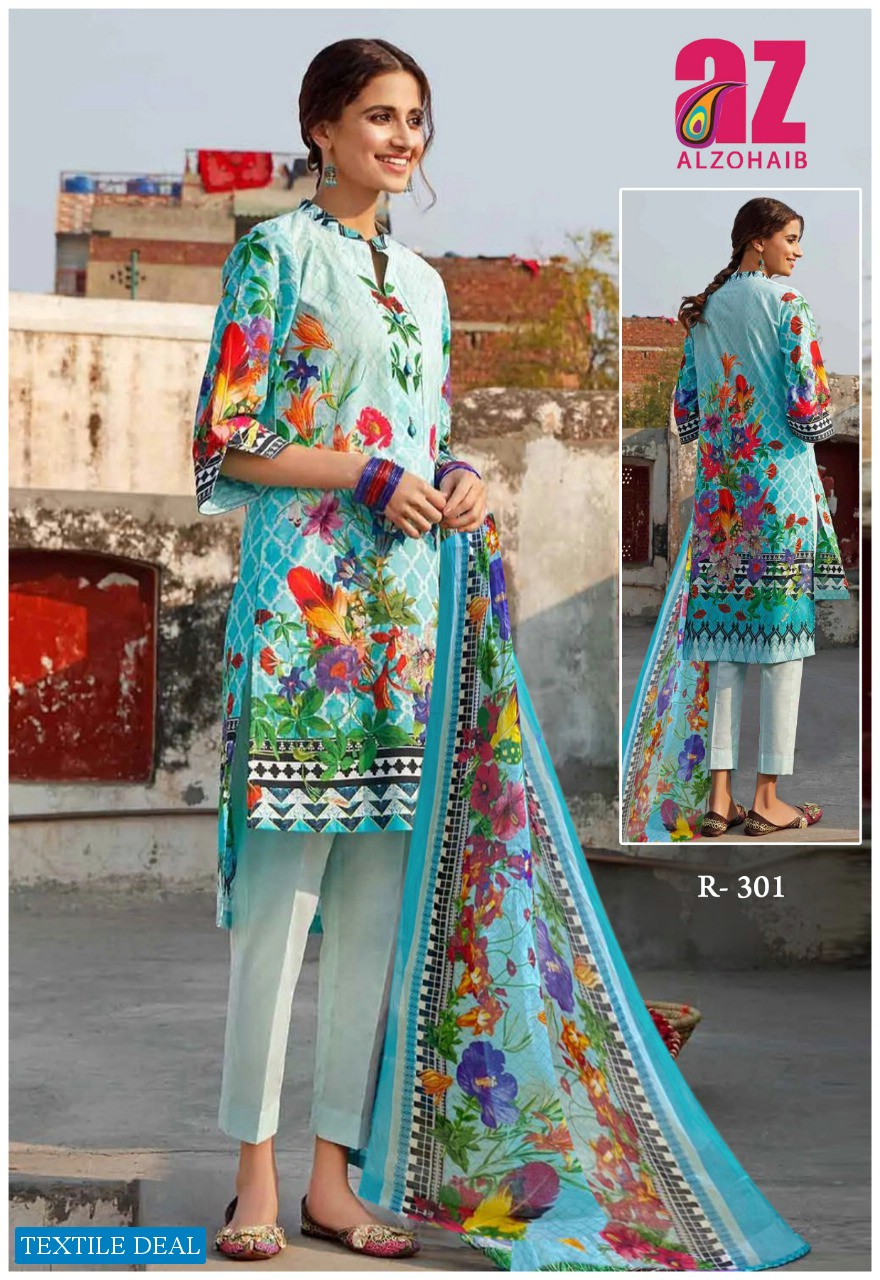 Alzohaib Roohi Wholesale Pure Lawn Cotton Printed Material