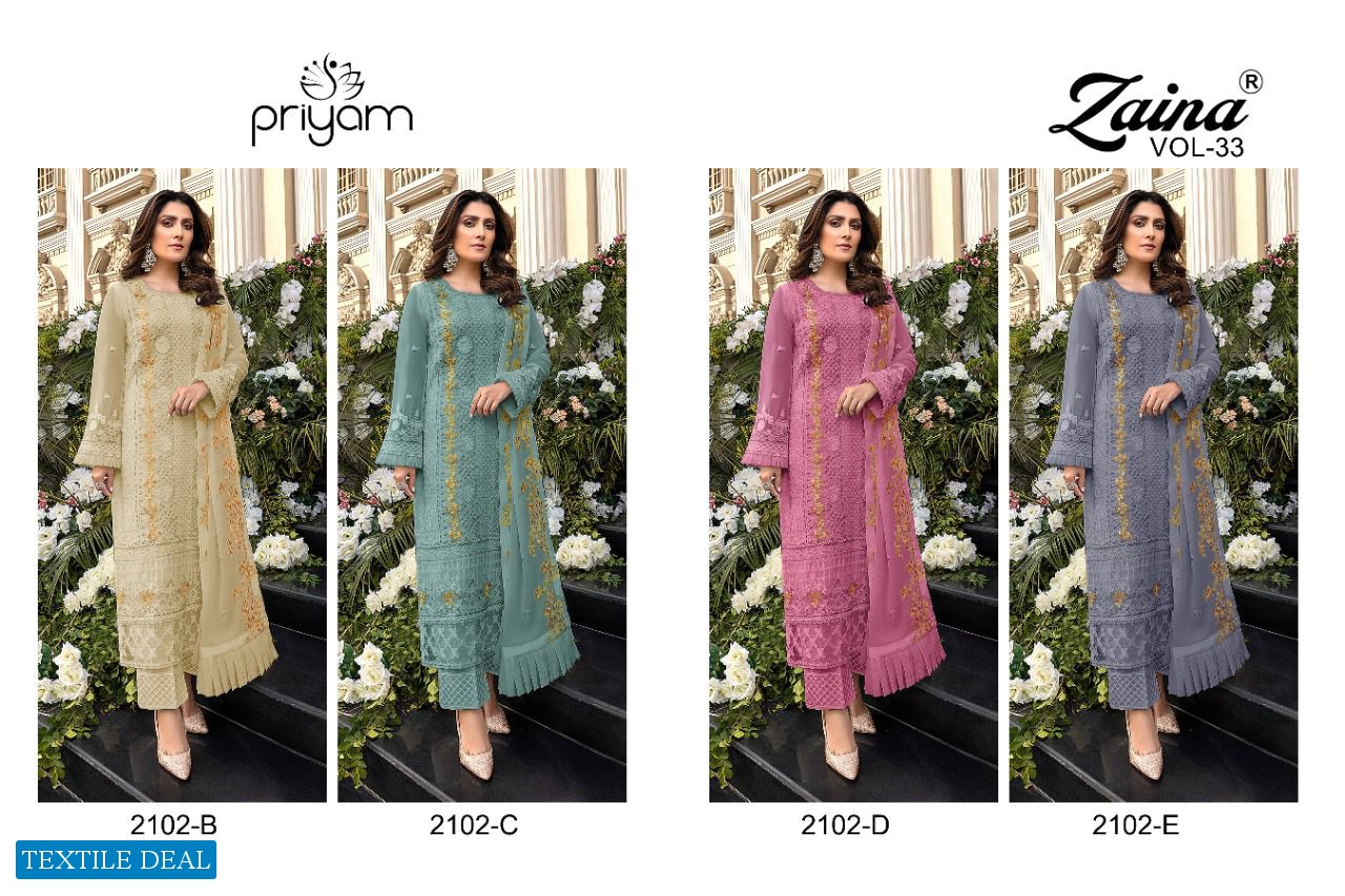 Priyam Zaina Vol-33 Wholesale Pakistani Concept Dress