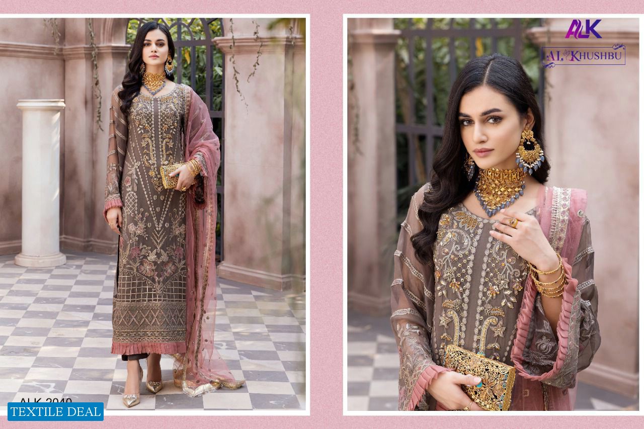 GULZAAR VOL 2 BY AL KHUSHBU GEORGETTE EMBROIDERY PAKISTANI WEDDING SUITS