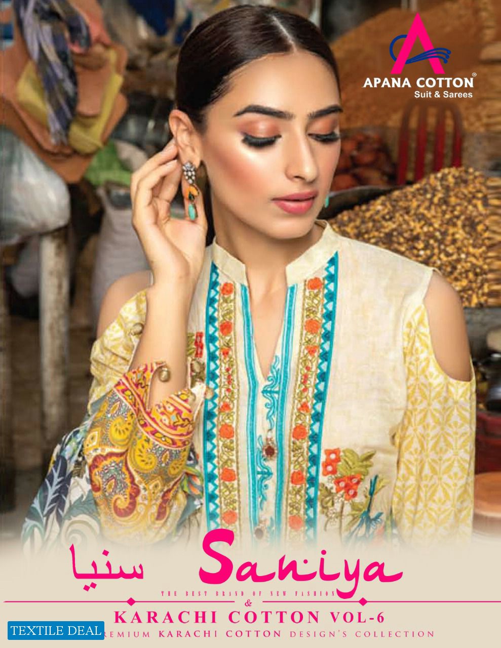 Apna Saniya Vol-6 Wholesale Karachi Print Cotton Dress