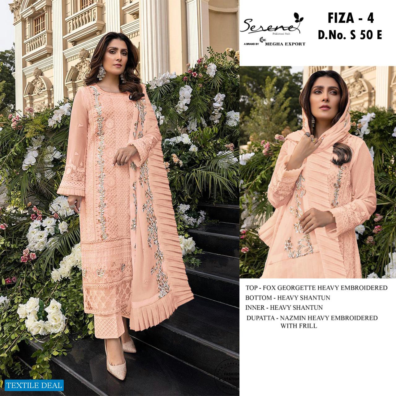 SERENE MEGHA EXPORTES FEZA VOL 4 GEORGETTE LONG SALWAR KAMEEZ