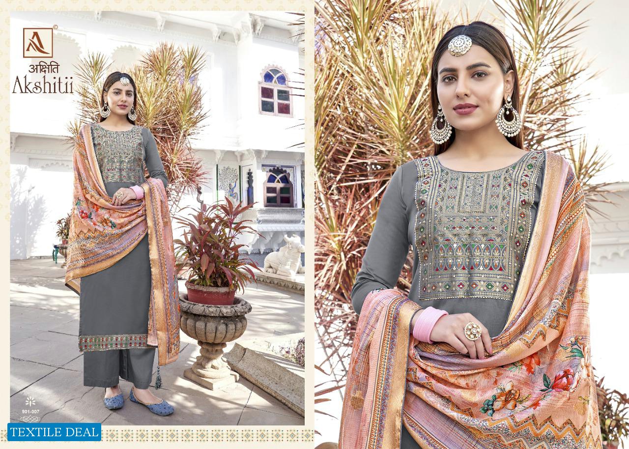 Alok Akshitii Wholesale Pure Zam Cotton Work Dress Material