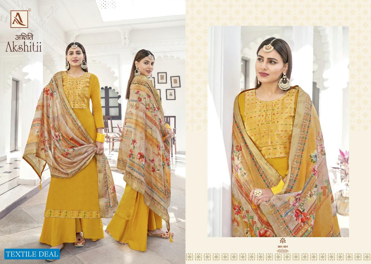 Alok Akshitii Wholesale Pure Zam Cotton Work Dress Material