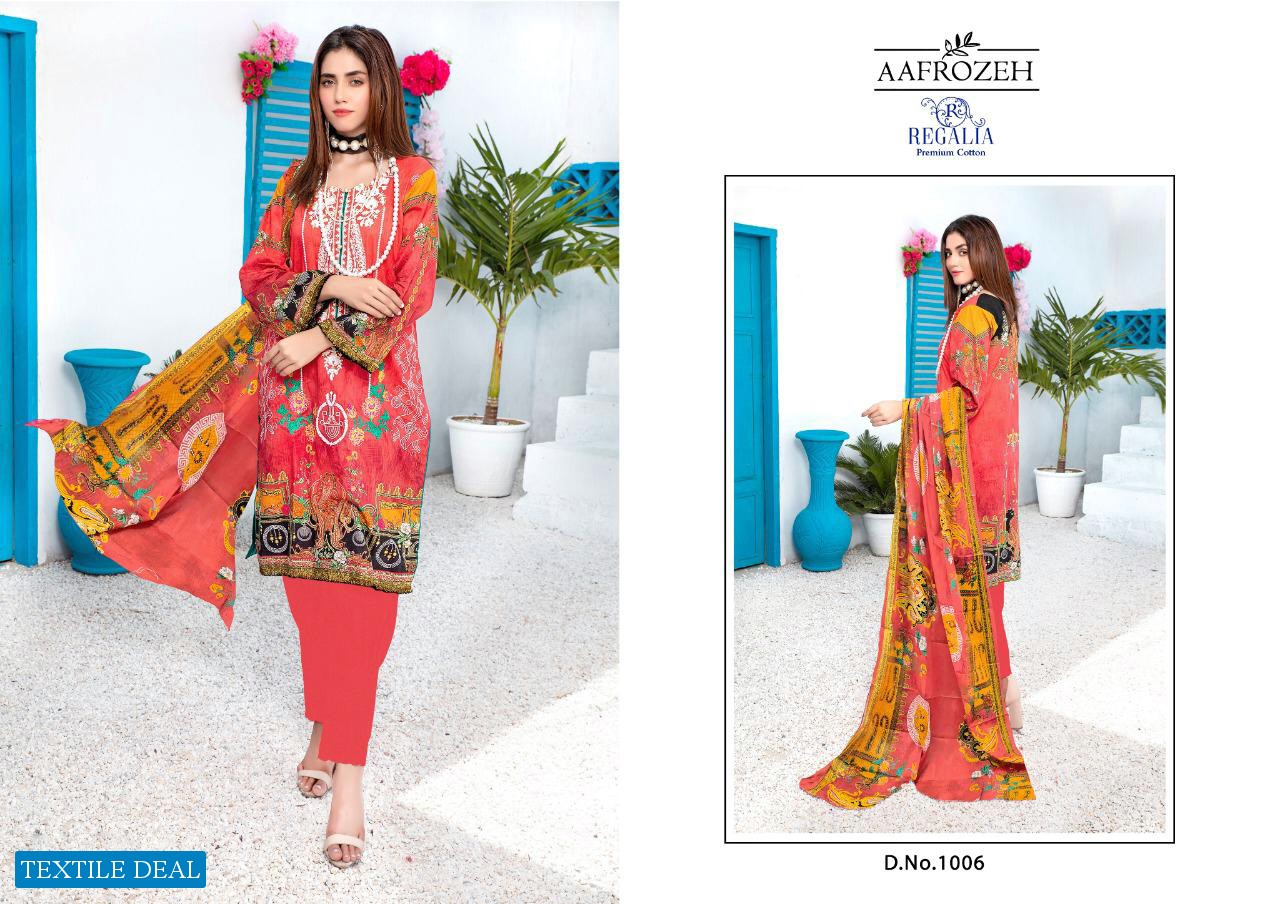 Regalia Aafrozeh Wholesale Heavy Cotton Dress Material
