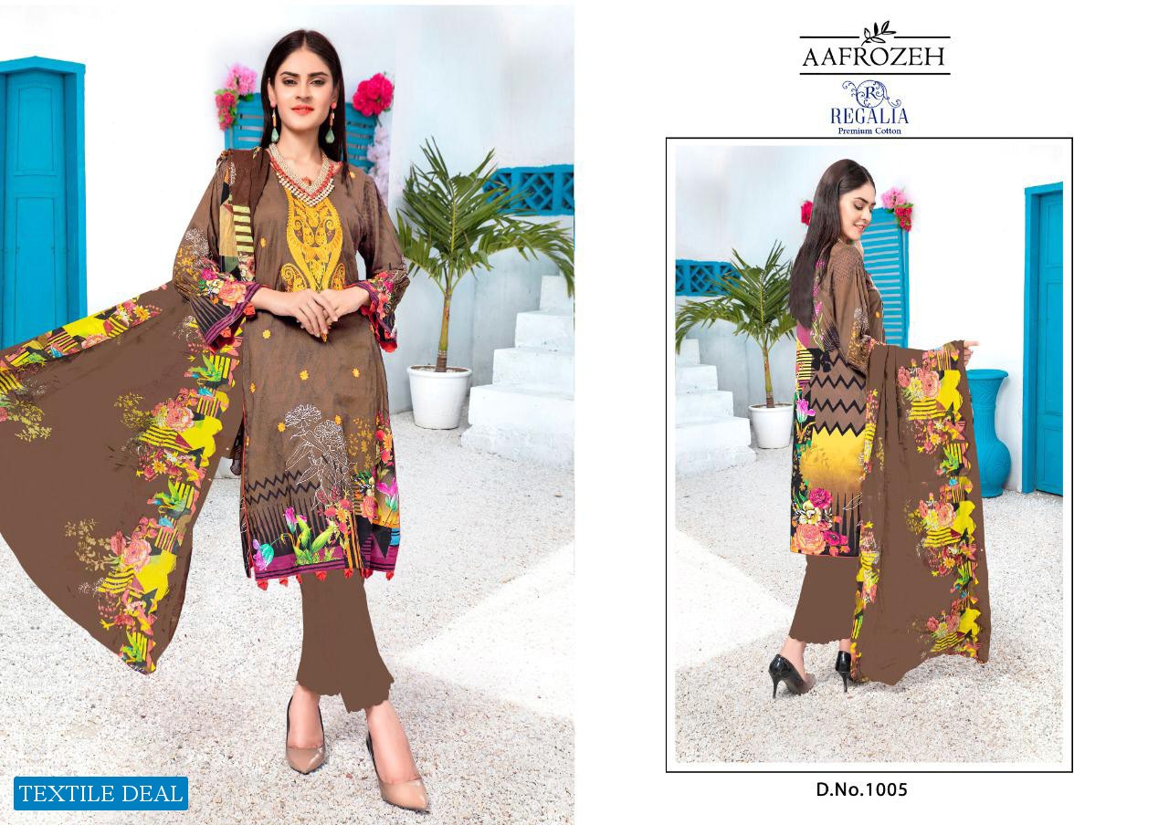 Regalia Aafrozeh Wholesale Heavy Cotton Dress Material
