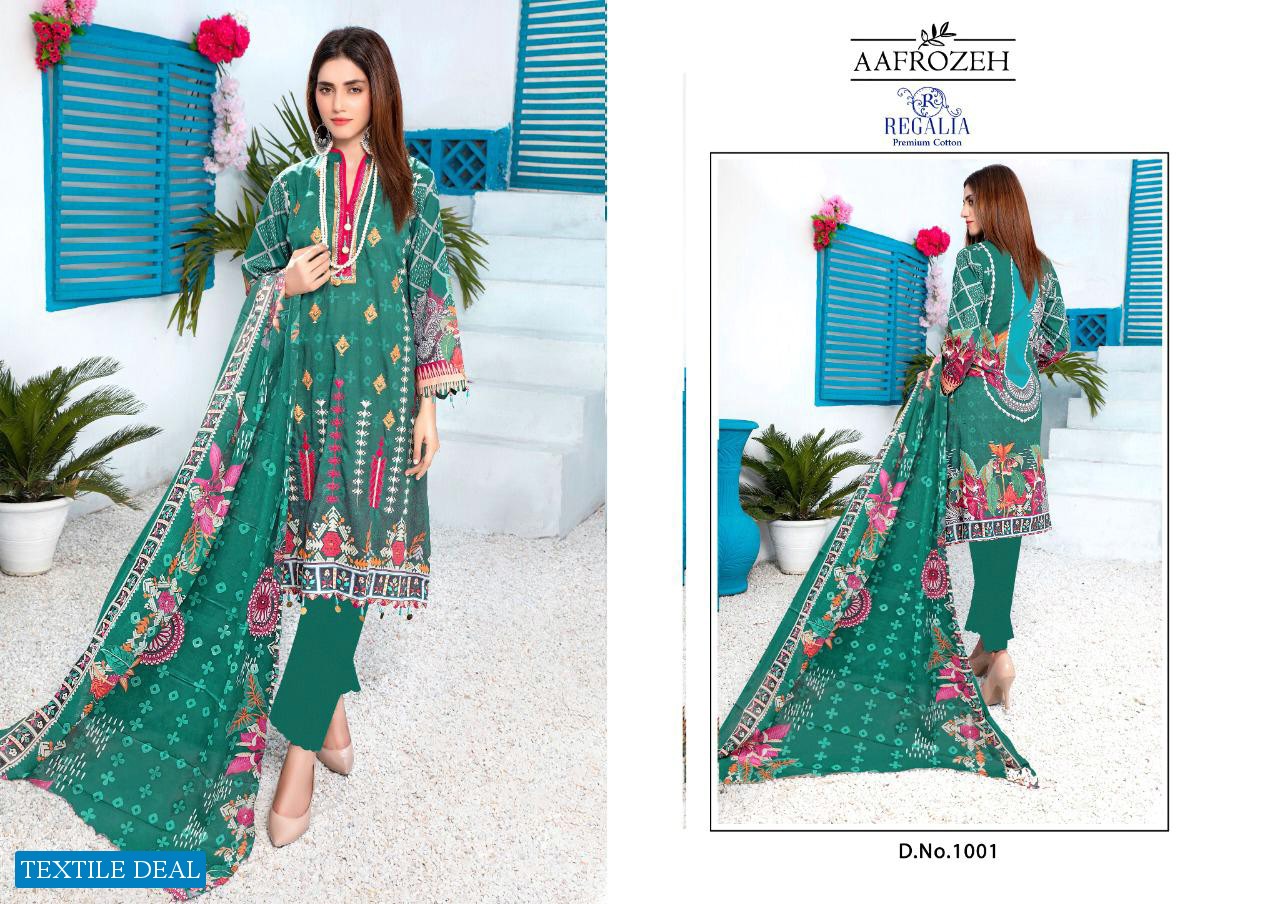 Regalia Aafrozeh Wholesale Heavy Cotton Dress Material