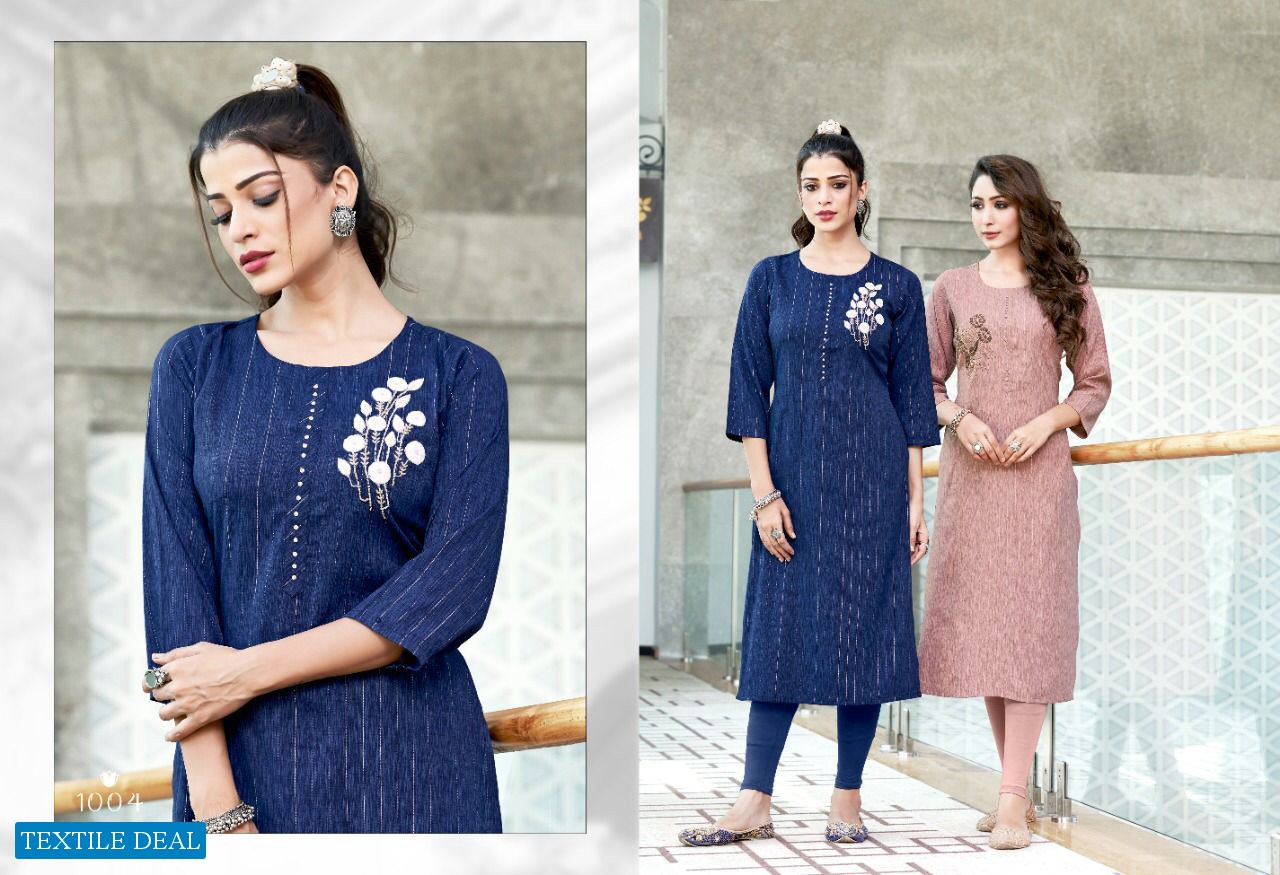 Sweety Nuclear Fancy Reyon Long Kurtis