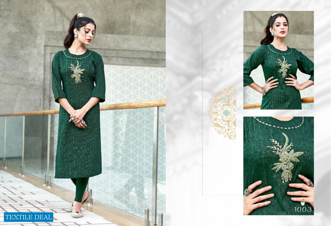 Sweety Nuclear Fancy Reyon Long Kurtis