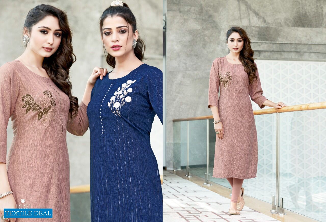 Sweety Nuclear Fancy Reyon Long Kurtis