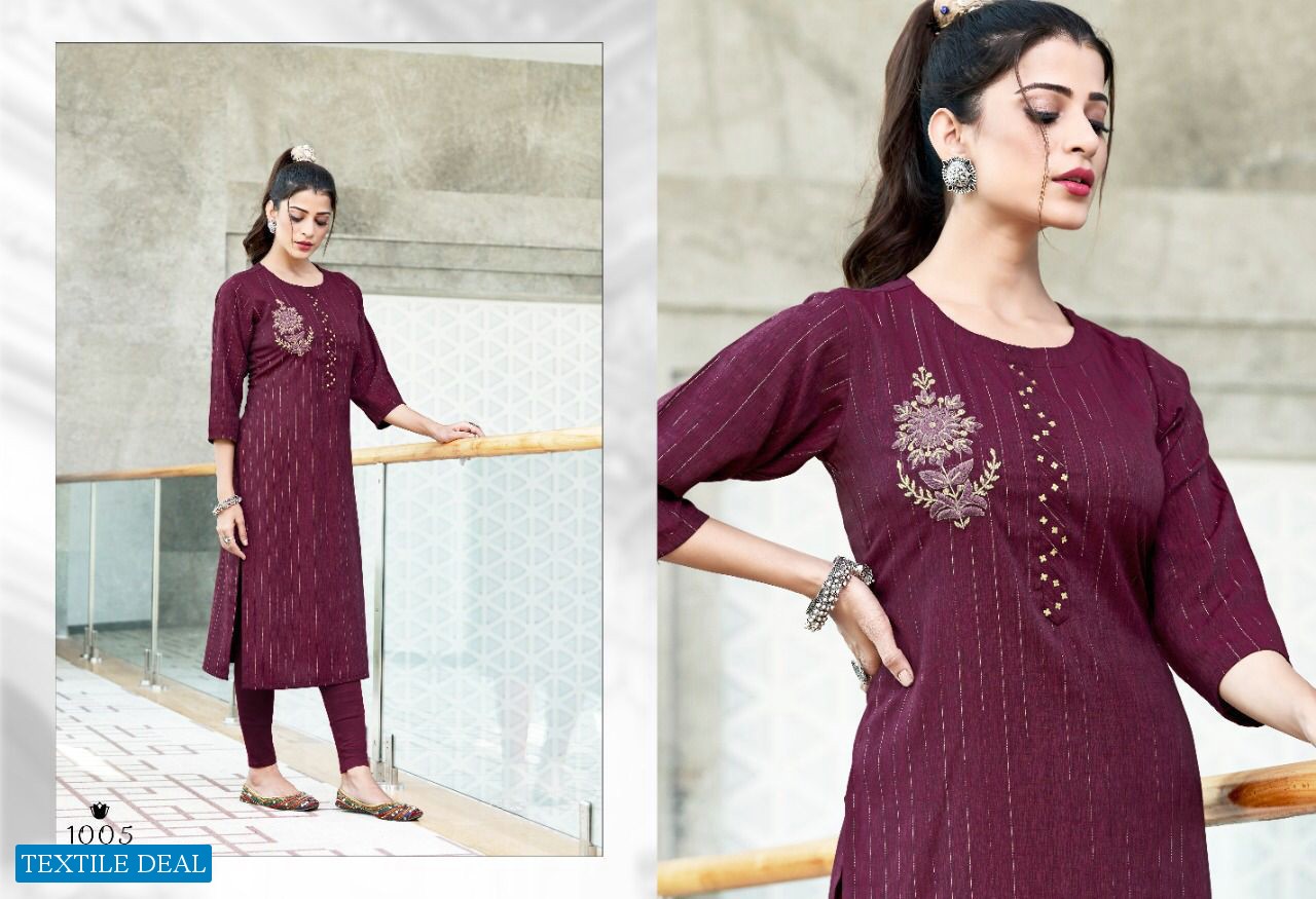Sweety Nuclear Fancy Reyon Long Kurtis