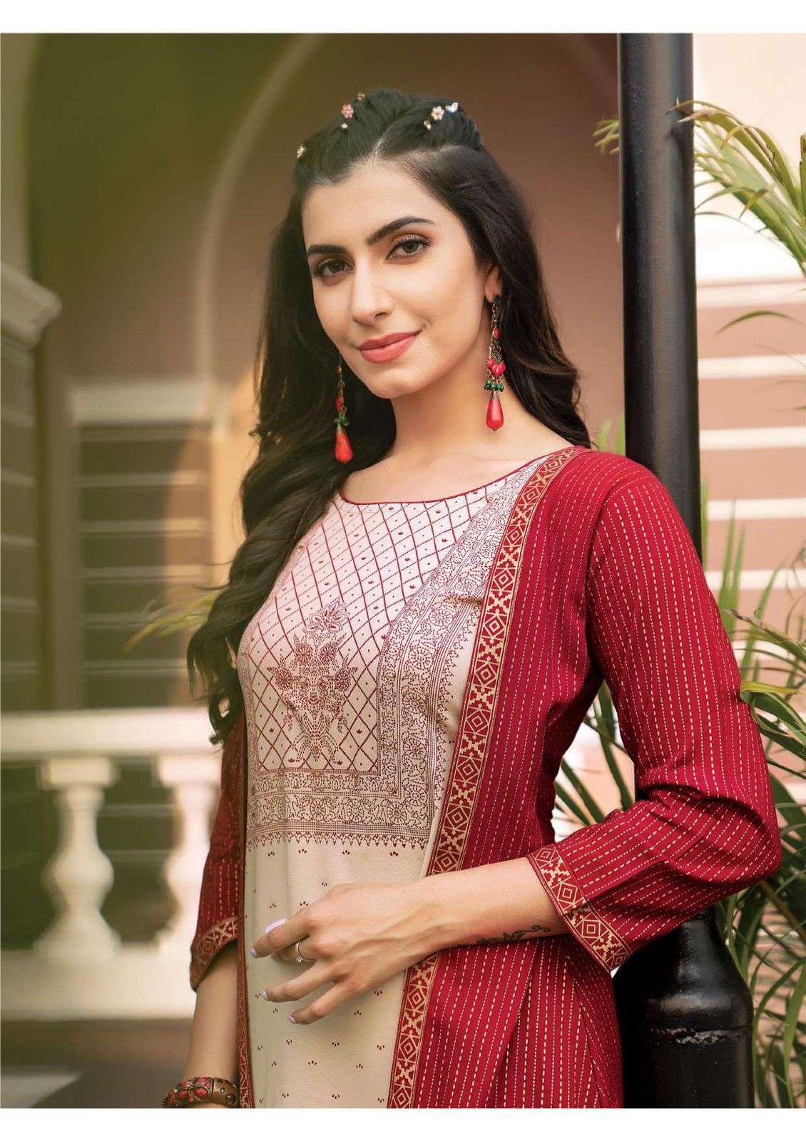 SUMMER JACKET BY HEARITAGE HEAVY RAYON & RAYON SLUB DESIGNER PRINTED FLARED KURTI WITH JACKET PATTERN & HANDWORK KURTI CATALOG WHOLESALER BEST RATE