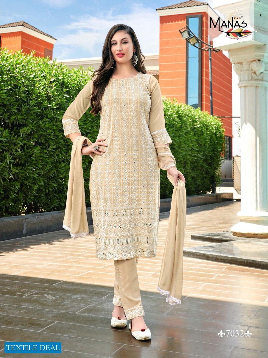 MANAS SCHIFFLI VOL 6 READYMADE TOP WITH PANT AND DUPATTA SET