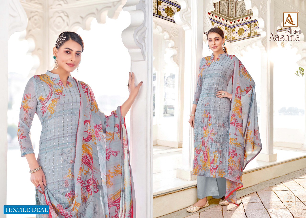 Alok Aashna Wholesale Pure Gerogette With Work Salwar Suits