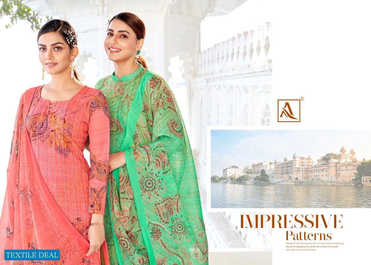 Alok Aashna Wholesale Pure Gerogette With Work Salwar Suits