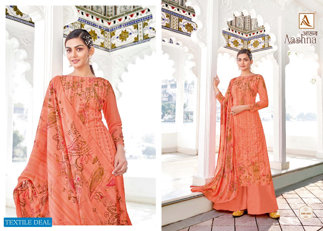 Alok Aashna Wholesale Pure Gerogette With Work Salwar Suits