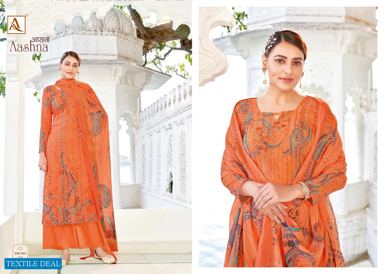 Alok Aashna Wholesale Pure Gerogette With Work Salwar Suits